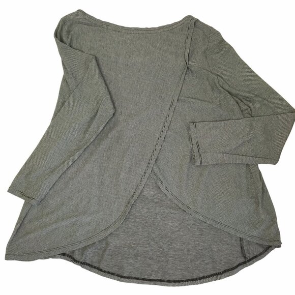 CALVIN KLEIN Women XL Stripe Long Sleeve Performance Top Athleisure Gray Shirt - Picture 3 of 9